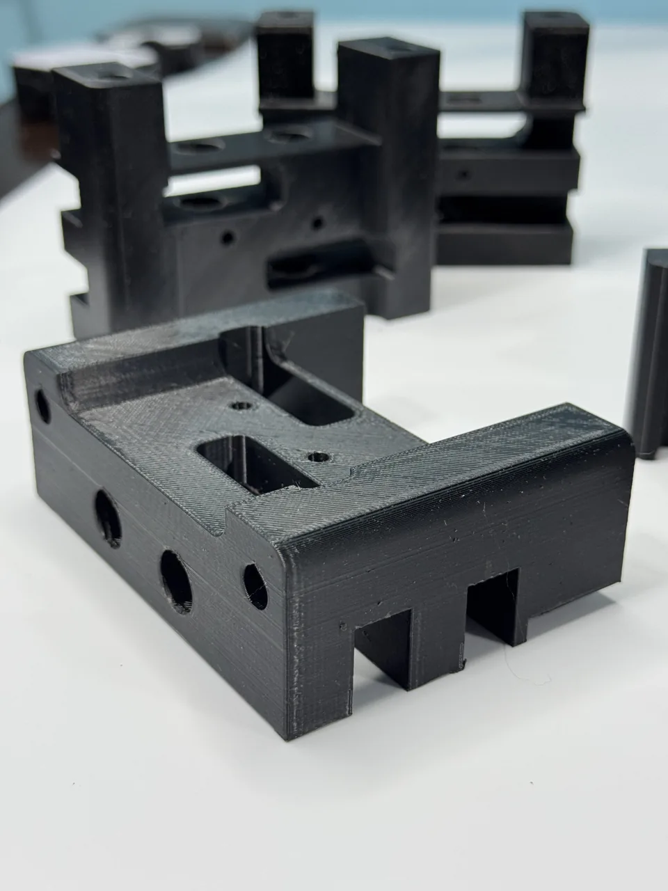 Close-up of a batch of printed wire-routing modules