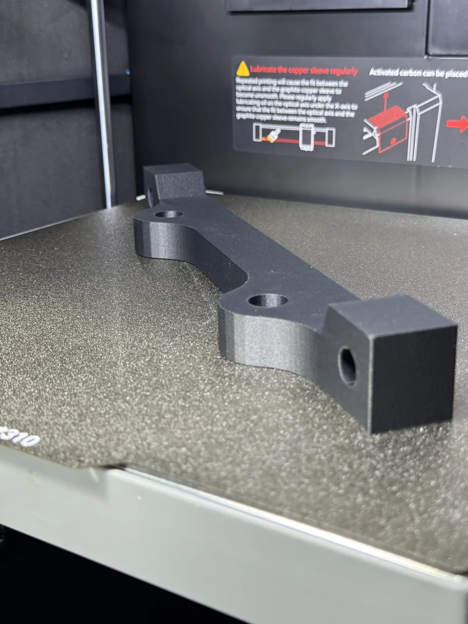 ASA-CF brake caliper adapter prototype mounted for test fit