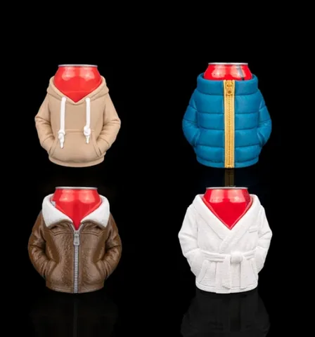 Clothing Can Holders II — four featured designs; choose one holder, drinks not included