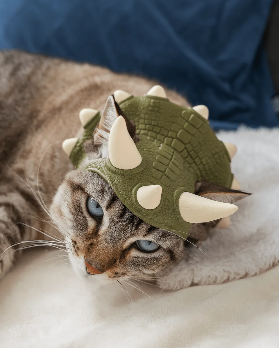 Dino Crown pet costume — shown on a pet, view 1