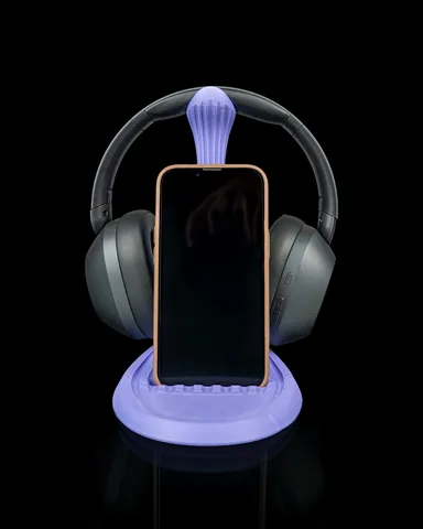 Flow Headphone & Phone Stand — front view