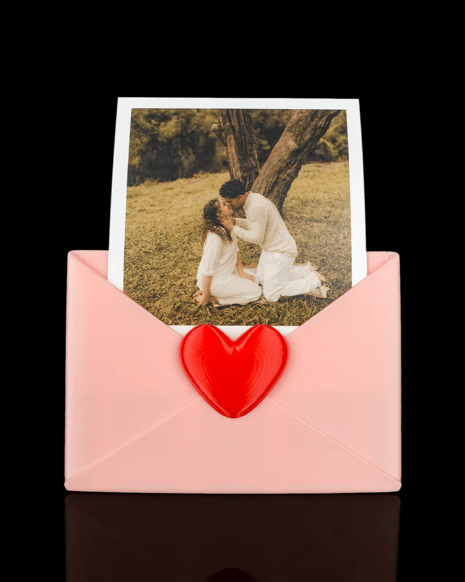 Love Letter Personalized Photo Holder — photo display example