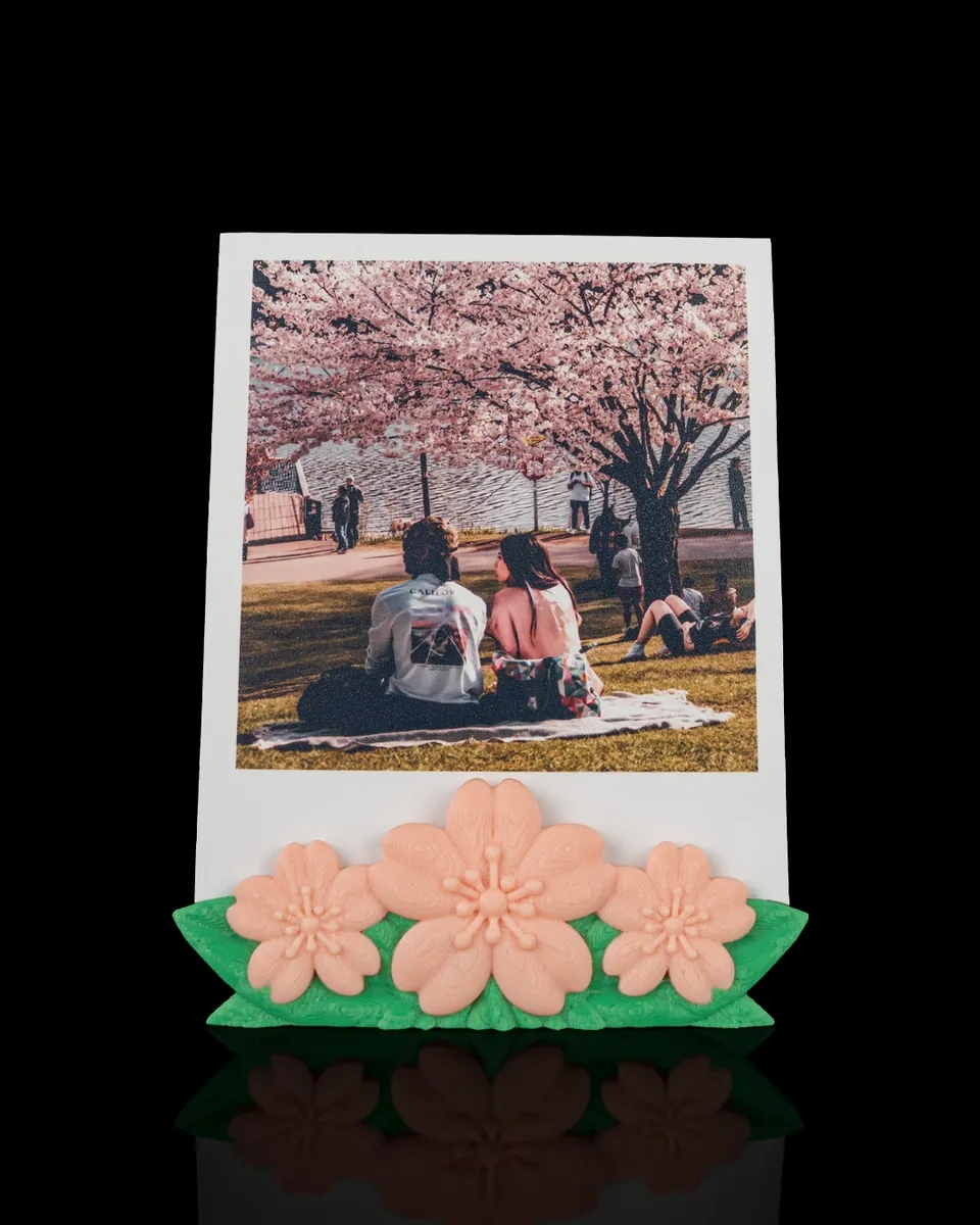 Sakura Duo Personalized Photo Holder — photo display example