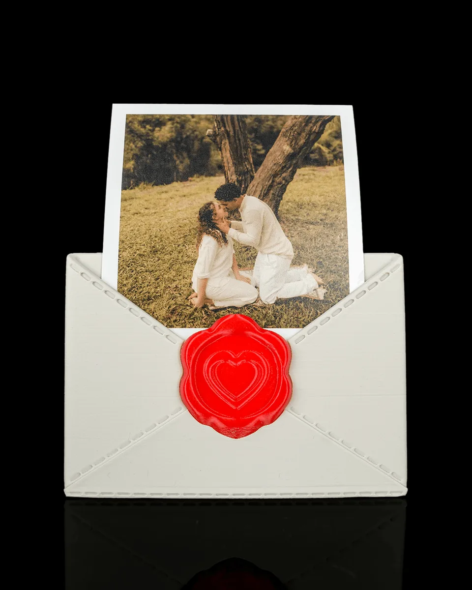 Sealed Letter Personalized Photo Holder — photo display example