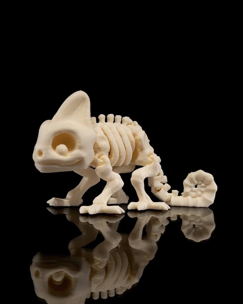 Skeleton Chameleon decorative print
