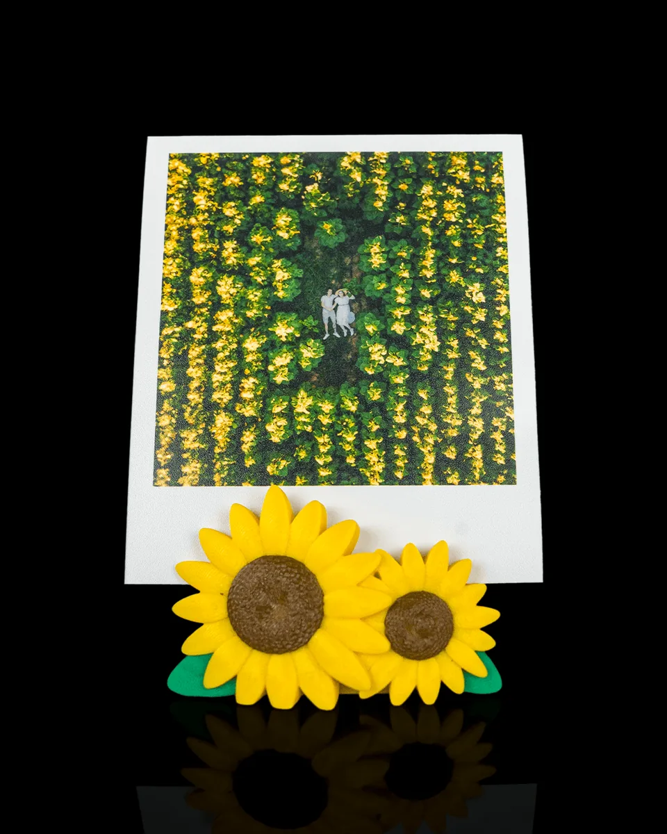 Sunflower Duo Personalized Photo Holder — photo display example