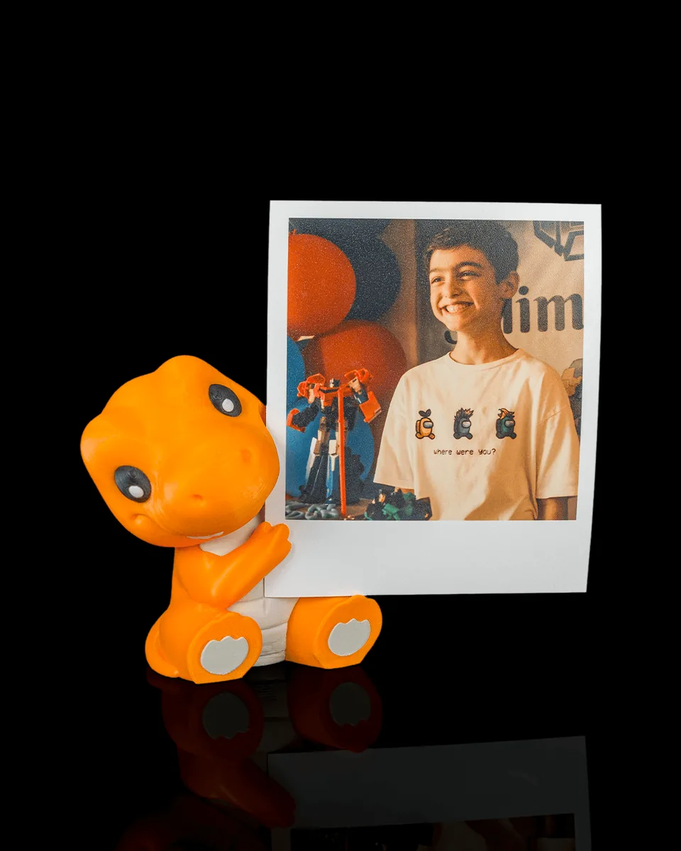 T-Rex Peek Personalized Photo Holder — photo display example
