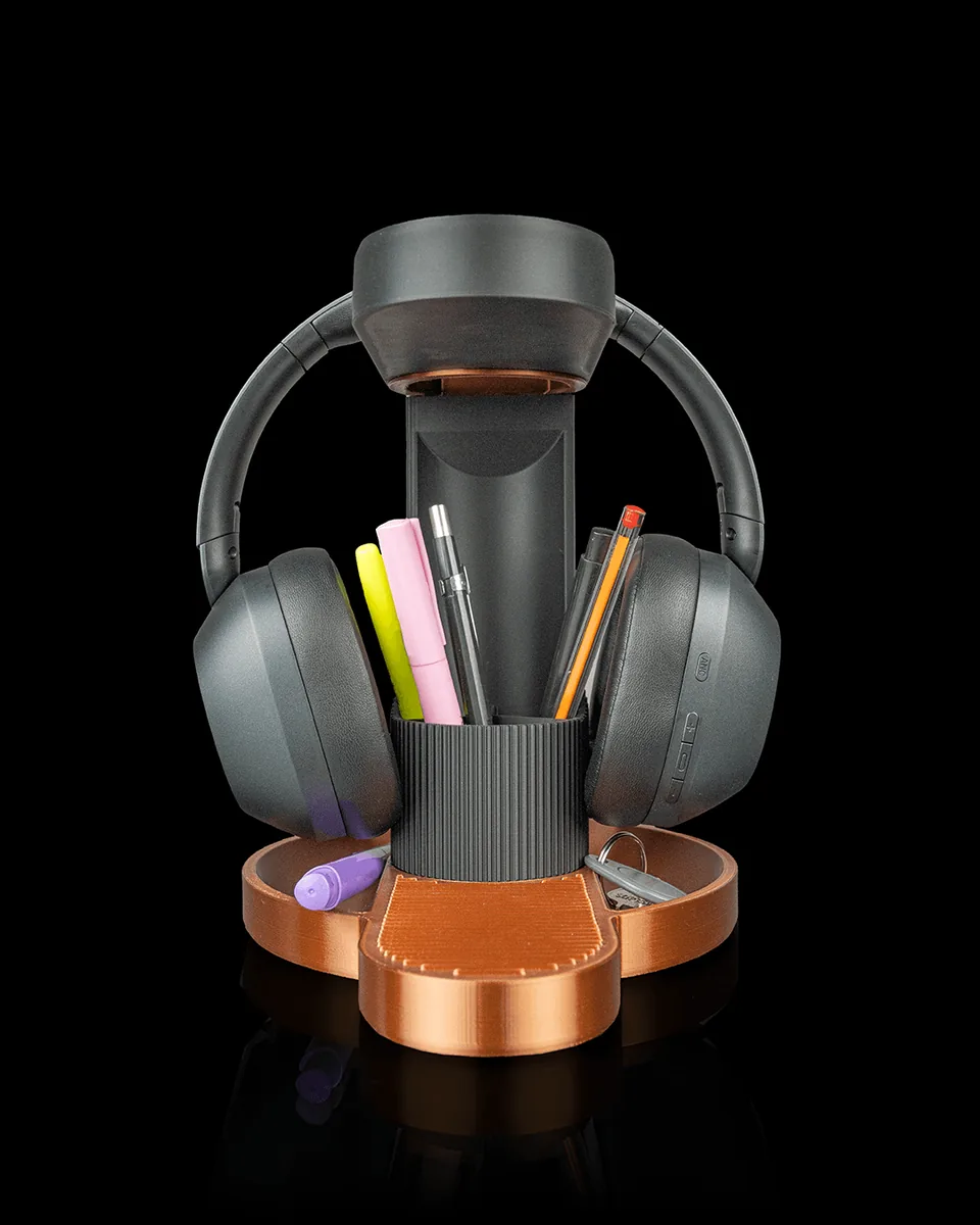 Tower Trio Headphone & Phone Stand — front view