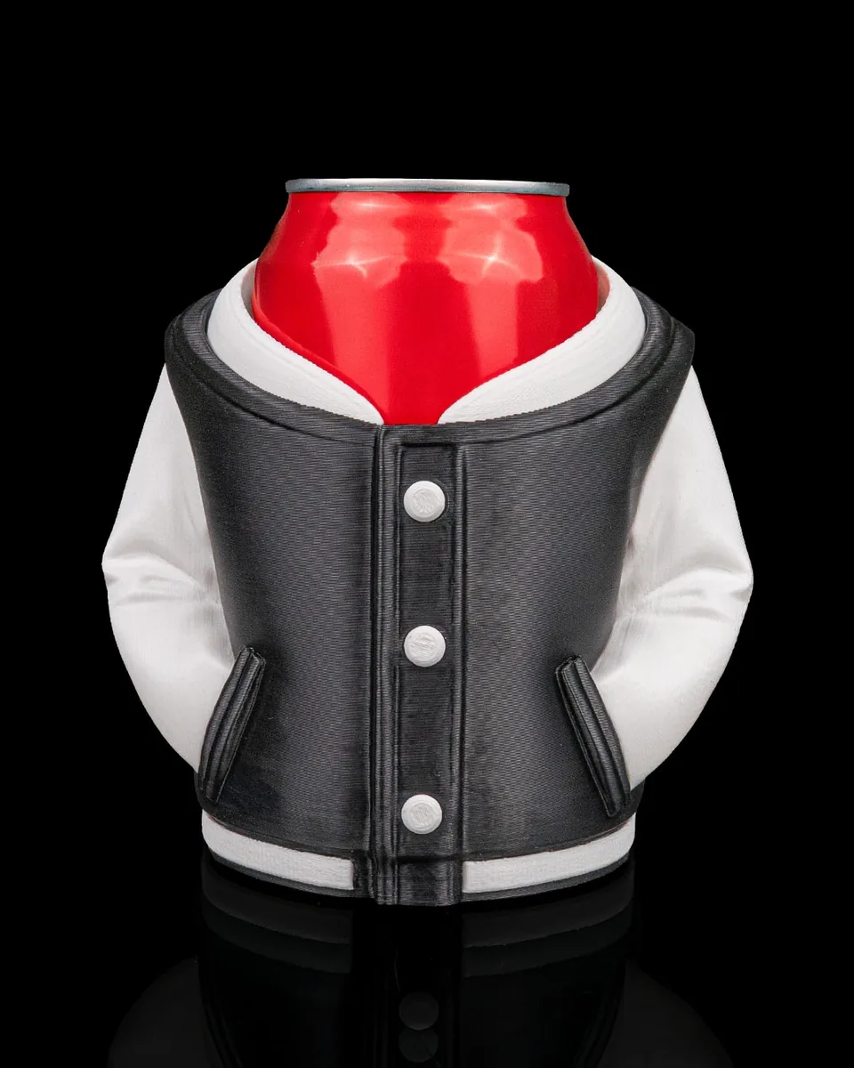 Varsity Jacket Can Holder — product view 1; beverage can not included