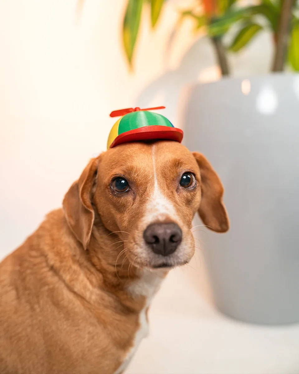 Yay Cap pet costume — shown on a pet, view 1
